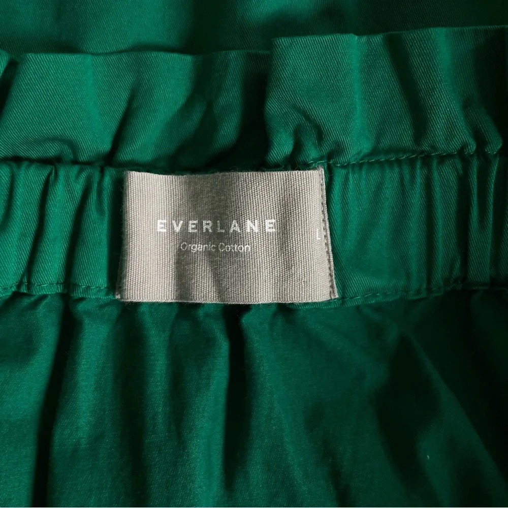 Everlane Paperbag Tank Dress Organic Cotton Removable/Adjustable Straps Green LG - Picture 8 of 16